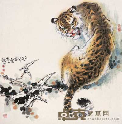 林家镛 竹报平安 镜心 69×67cm